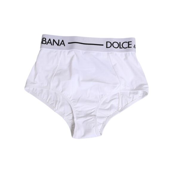 Dolce & Gabbana White Nylon Logo Waistband Panty Women's Underwear